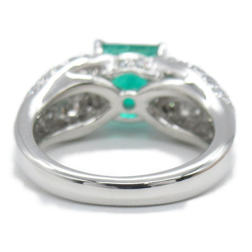 FINE JEWELRY 2.27ct Emerald 1.30ct Diamond Ring 18KWG White Gold US#5.5