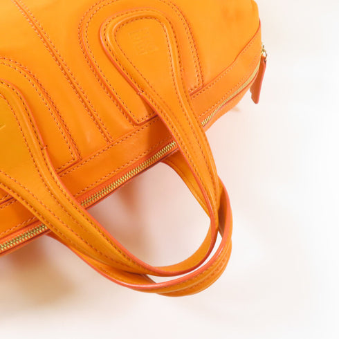 GIVENCHY Nightingale Shoulder Bag Calfskin Leather Orange