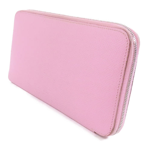 HERMES PHW Azap Long Silkin Zipped Wallet Veau Epsom Leather Pink