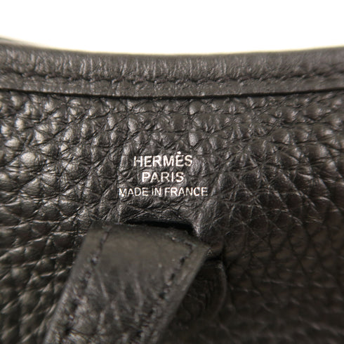 HERMES PHW Evelyne TPM Shoulder Bag Clemence Leather Black/Noir