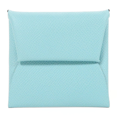 HERMES PHW Bastia Coin Purse Case Epsom Leather Bleu Atoll Light Blue