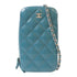 CHANEL Quilted CC SHW Chain Phone Holder Bag A70655 Caviar Leather Green
