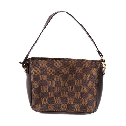 LOUIS VUITTON LV Trousse Makeup Pouch Hand Bag Damier Ebene N51982 Brown