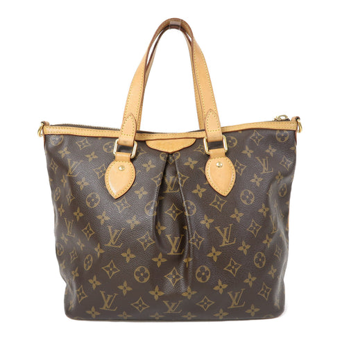 LOUIS VUITTON LV GHW Palermo PM 2 Way Shoulder Bag M40145 Monogram Brown v10