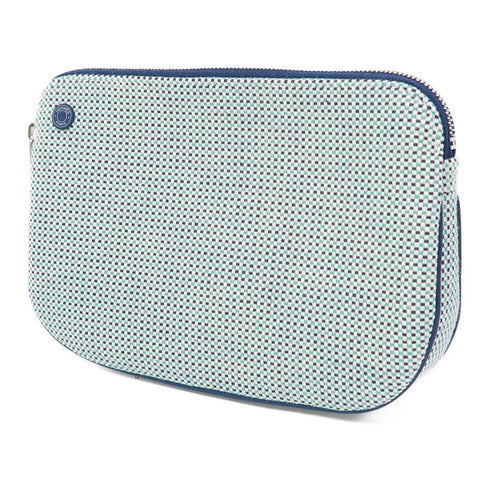 HERMES PHW Echappee Pouch Fabric Blue/Green