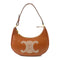 CELINE GHW Shoulder Bag Calfskin Leather Brown