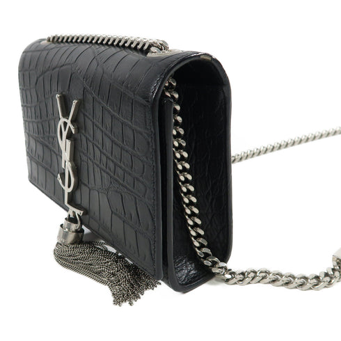 SAINT LAURENT YSL SHW Shoulder Bag Calfskin Leather DMR354120 Black