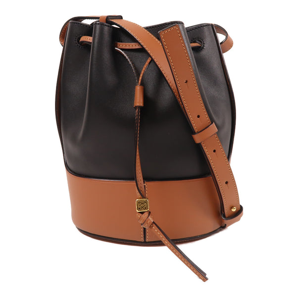 LOEWE GHW Balloon Shoulder Bag Calfskin Leather Black/Brown