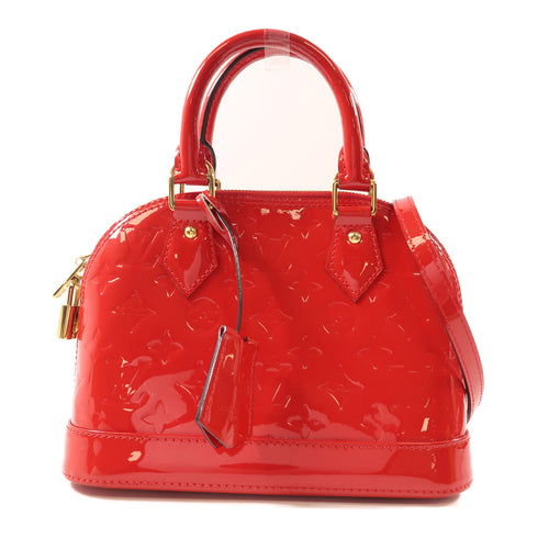 LOUIS VUITTON LV GHW Alma BB 2 Way Shoulder Bag M91606 Monogram Vernis Red