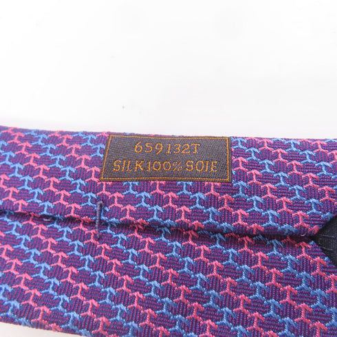 HERMES Necktie Tie Silk Purple Blue Pink