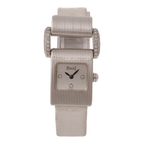 PIAGET Miss Protocole Quartz Watch 5222 18K White Gold Silver
