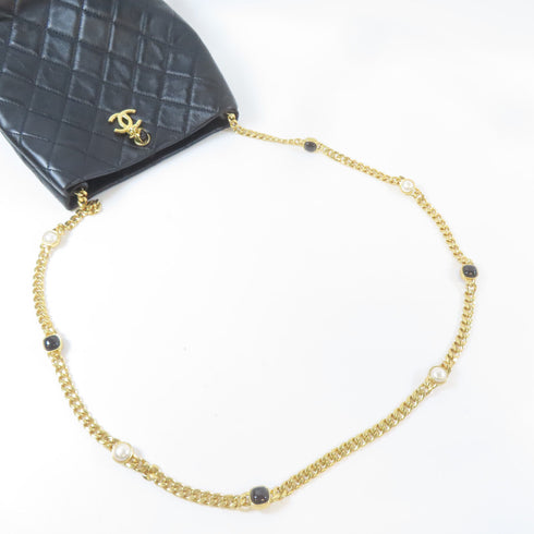 CHANEL Quilted CC GHW Bucket Bag Chain Shoulder AS3482 Lambskin Leather Black