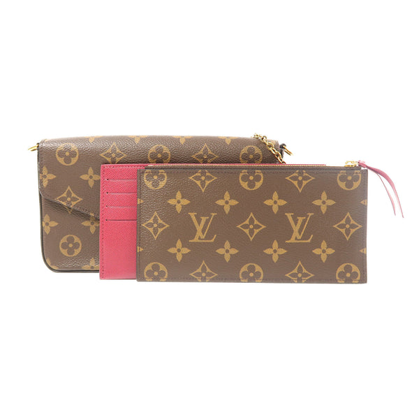 LOUIS VUITTON LV GHW Pochette Felicie Chain Shoulder Bag M61276 Monogram Brown v2