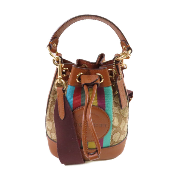 COACH GHW Handbag Shoulder Bag Canvas C5639 Brown