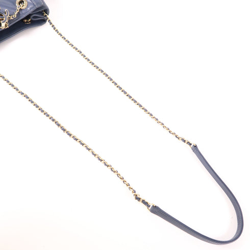 CHANEL CC GHW Drawstring Bag Chain Shoulder Bag AS0263 Leather