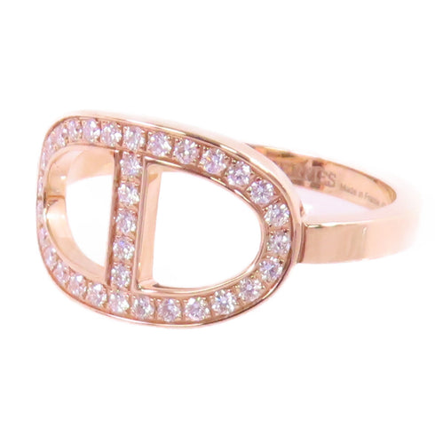 HERMES Chaine D Ancre Contour Diamond Ring #53 US#6.25 18K Rose Gold
