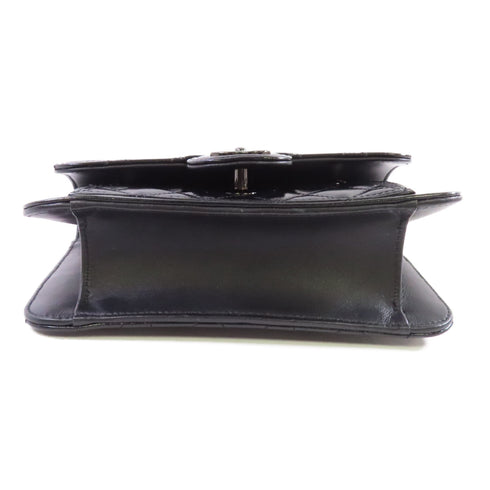 CHANEL CC Mini Flat Chain Hand Shoulder Bag Calfskin Leather