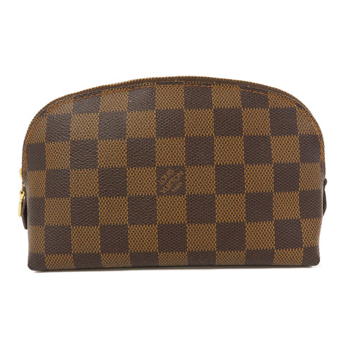 LOUIS VUITTON LV GHW Cosmetic Pouch PM Clutch N47516 Damier Ebene Brown
