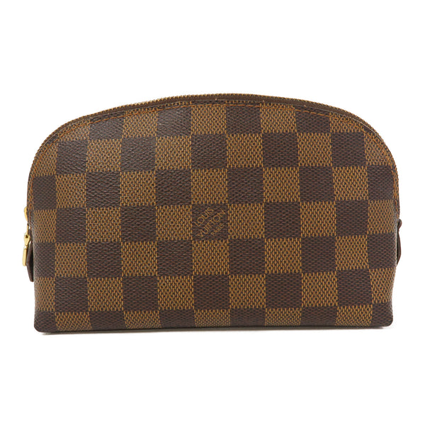 LOUIS VUITTON LV GHW Cosmetic Pouch PM Clutch N47516 Damier Ebene Brown