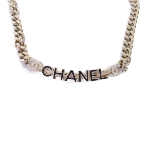 CHANEL CC Necklace Accessories Metal Black Gold