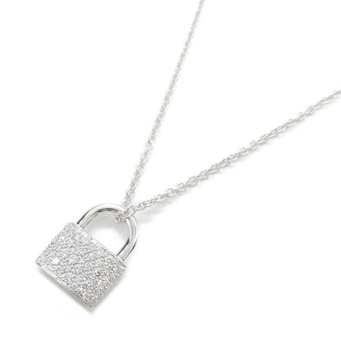 TIFFANY&CO Padlock Diamond Necklace 18K White Gold
