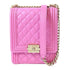 CHANEL CC GHW Le Boy Shoulder Bag Lambskin Leather Pink