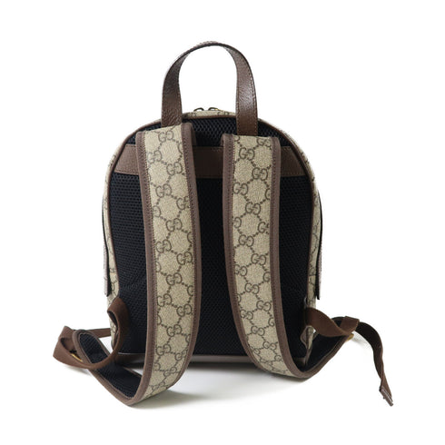 GUCCI Ophidia GG GHW Rucksack 547965 PVC Coated Canvas Brown