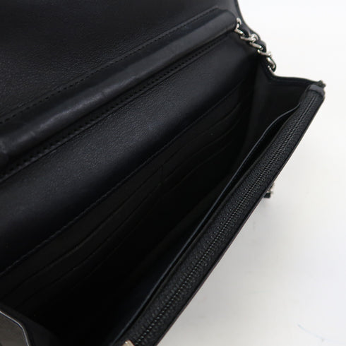 CHANEL CC SHW WOC Wallet On Chain Shoulder Bag Patent Leather Black