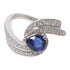 JEWELRY Sapphire Diamond Ring 18K White Gold US#6.5