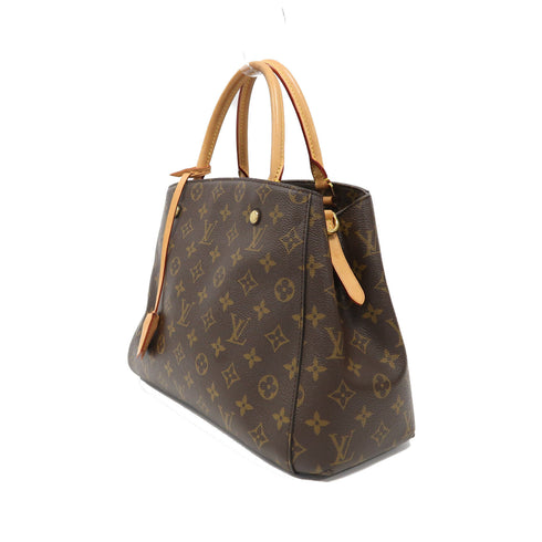 LOUIS VUITTON LV GHW Montaigne MM 2 Way Bag Handbag M41056 Monogram Brown v1