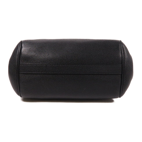 CELINE GHW Folded Cabas 2 Way Shoulder Bag Calfskin Leather Black