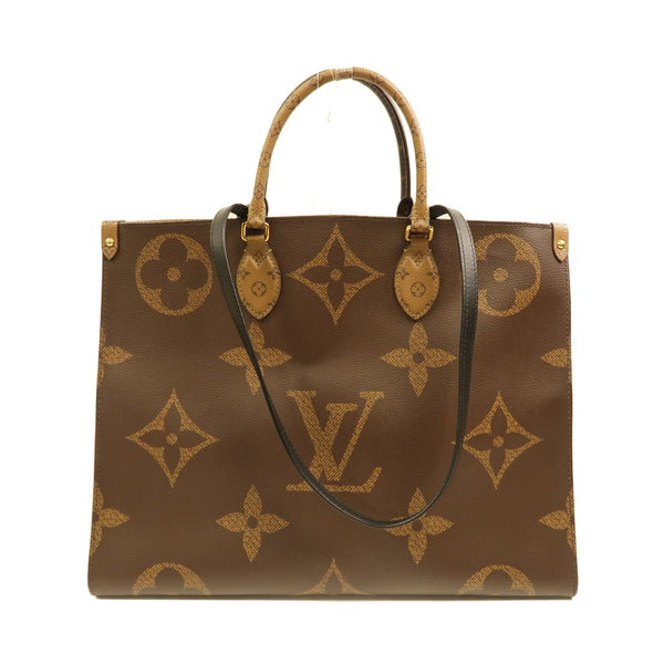 LOUIS VUITTON LV GHW On The Go GM 2 Way Shoulder Tote Bag M45320 Monogram Giant v1