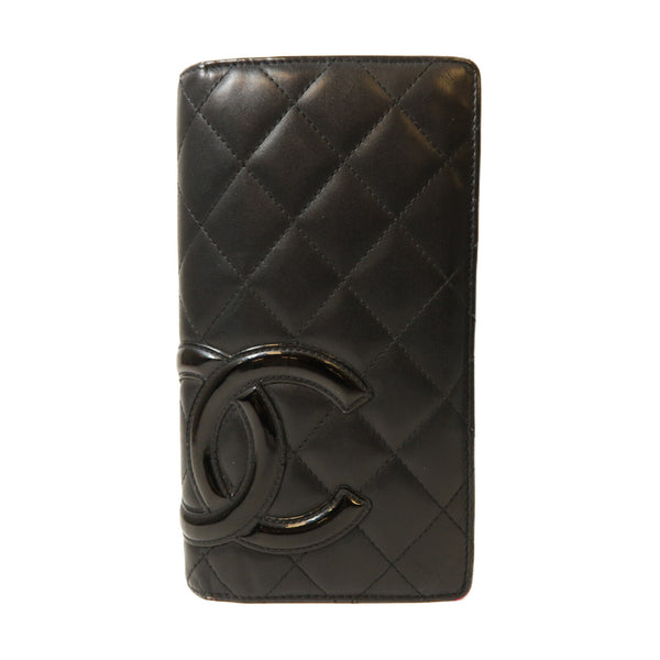 CHANEL Quilted CC Cambon Line Long Wallet Calfskin Leather Black