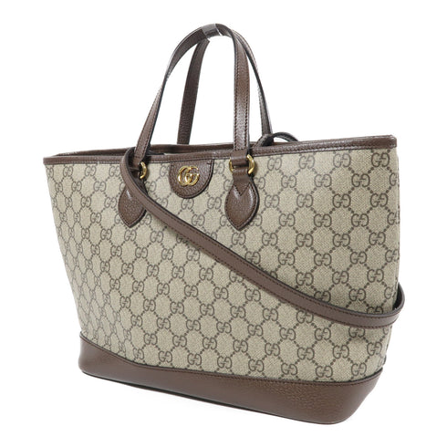 GUCCI GG GHW Ophidia Small 2 Way Tote Bag 765043 Coated Canvas/Calfskin Leather