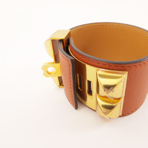 HERMES GHW CDC Bracelet Veau Swift Leather Brown
