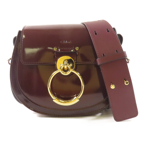 Chloe GHW Tess Bag 2 Way Shoulder Bag Calfskin Leather Brown