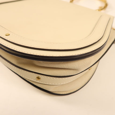 Chloe GHW Nile Bag 2 Way Bag Calfskin Leather White