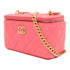 CHANEL CC GHW Vanity Case Chain Shoulder Bag AP3204 Calfskin Leather Pink