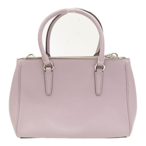 COACH SHW 2 Way Shoulder Bag Calfskin Leather Purple