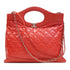 CHANEL Quilted CC SHW Chanel 31 2 Way Bag Calfskin Leather Red
