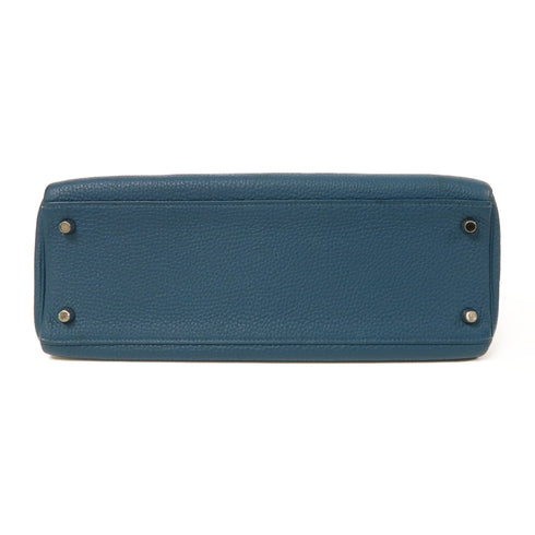 HERMES PHW Kelly 32 2 Way Shoulder Bag Handbag Togo Leather Cobalt