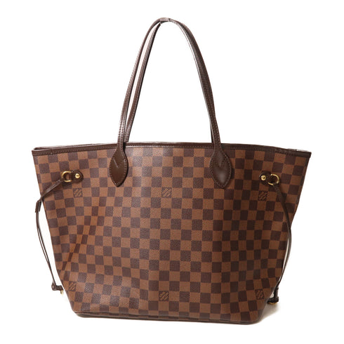 LOUIS VUITTON LV GHW Neverfull MM Shoulder Tote Bag N51105 Damier Brown v4