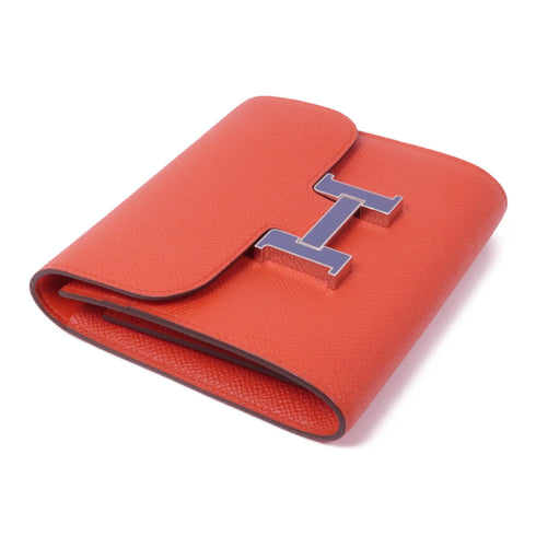 HERMES PHW Constance Wallet Veau Epsom Leather Rouge Tomate