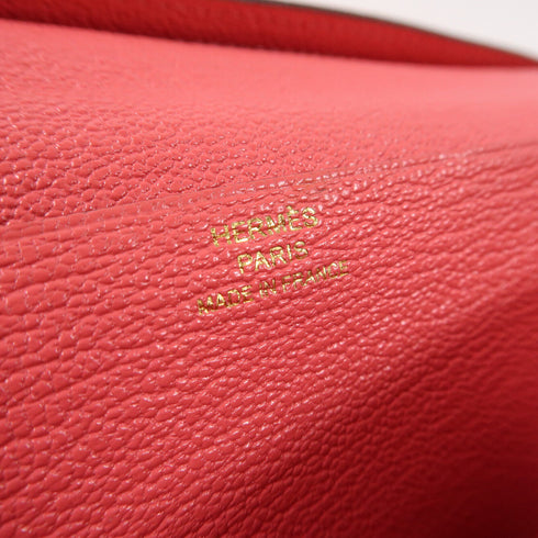 HERMES GHW Bearn Bi-fold Fold Long Wallet Chevre Leather Rose Dragee Pink