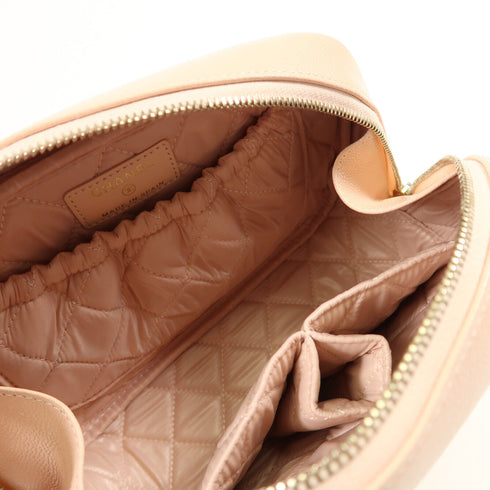 CHANEL CC GHW Cosmetic Pouch Calfskin Leather