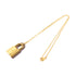 HERMES GHW O'Kelly Necklace Metal Swift Leather Etoupe Brown