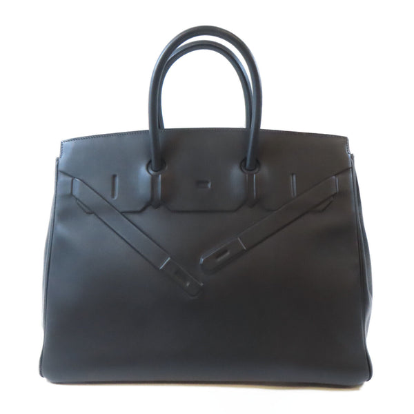 HERMES PHW Birkin 35 Handbag Swift Leather Black