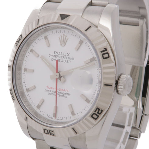 ROLEX Datejust Turn-O-Graph 116264 Automatic Watch 18K WG/Stainless Steel White
