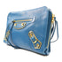 BALENCIAGA GHW Shoulder Bag Calfskin Leather Blue 467229