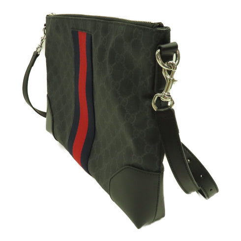 GUCCI GG SHW Shoulder Bag PVC Coated Canvas 474139 Black